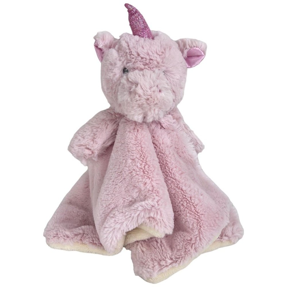 Kellytoy Pink Unicorn Baby Lovey Rattle Security Blanket‎ Plush Stuffed Animal